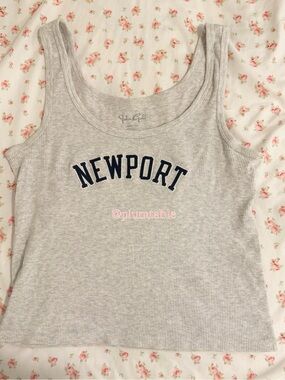 Brandy Melville Gray 'NEWPORT' Ribbed Tank Top